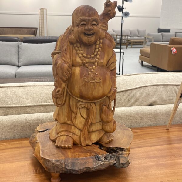 wood fortune buddha