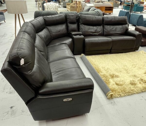 dark brown leather sectional