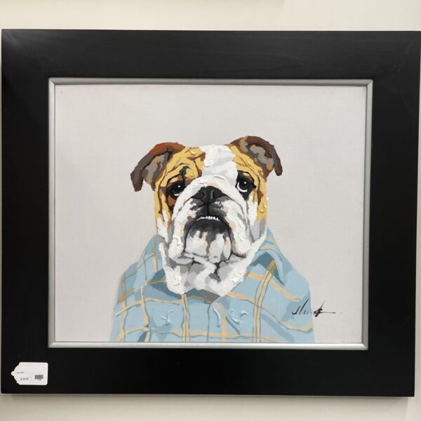 dog in blazer wall art