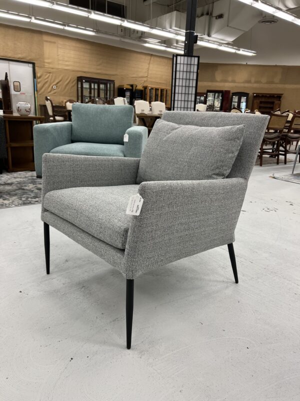 metal frame grey accent chair
